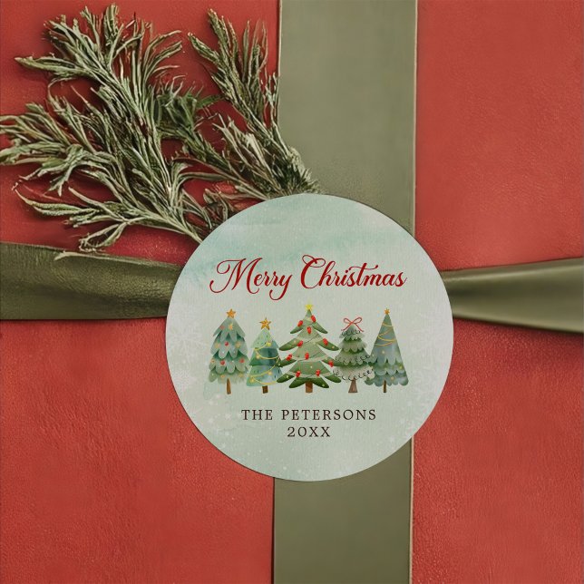 Elegante Weihnachtsfeier Runder Aufkleber (Von Creator hochgeladen)