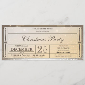 Elegante Weihnachtsfeier-Ticket-Einladung Einladung