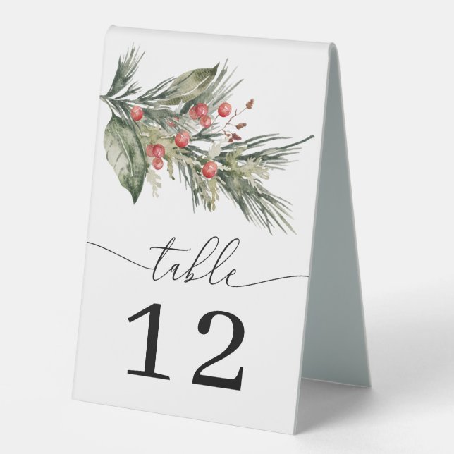 Elegante Weihnachtsfeier Tischaufsteller (Vorderseite)