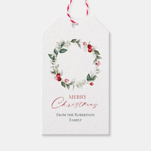 Elegante Weihnachtsfeiertag Geschenkanhänger (Vorderseite)