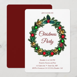 Elegante Weihnachtsfeiertage Rot Einladung