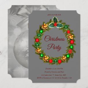 Elegante Weihnachtsfeiertage Rote Einladung