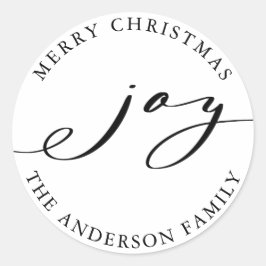 Elegante Weihnachtsfreude Schwarz & Weiß Urlaub Runder Aufkleber