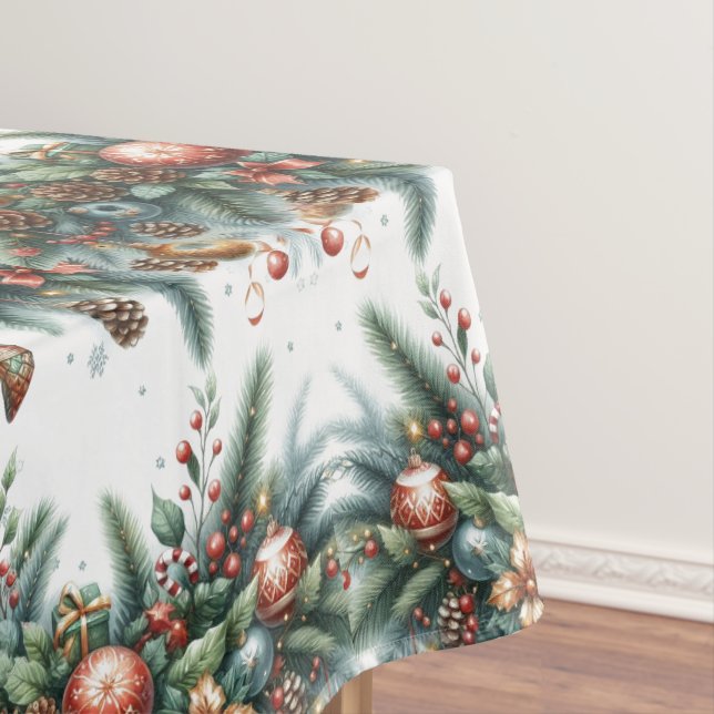 Elegante Weihnachtsgärtnerei auf Weiß Tischdecke (Beispiel)