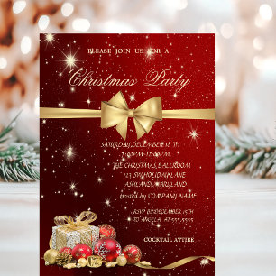 Elegante Weihnachtsgeschenke, Bow, Rot, Weihnachte Einladung