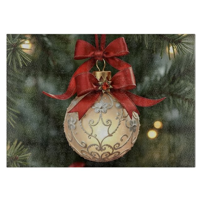 Elegante Weihnachtsgeschichtssammlung mit Red Bow Schneidebrett (Vorderseite)