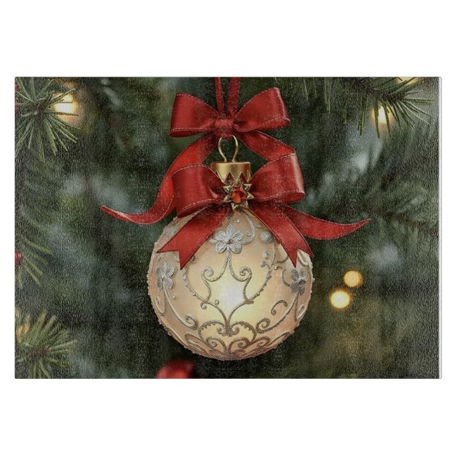 Elegante Weihnachtsgeschichtssammlung mit Red Bow Schneidebrett (Vorderseite)