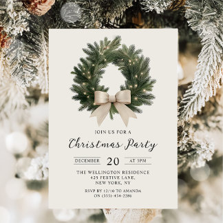 Elegante Weihnachtsgirlande Party-Einladung Einladung