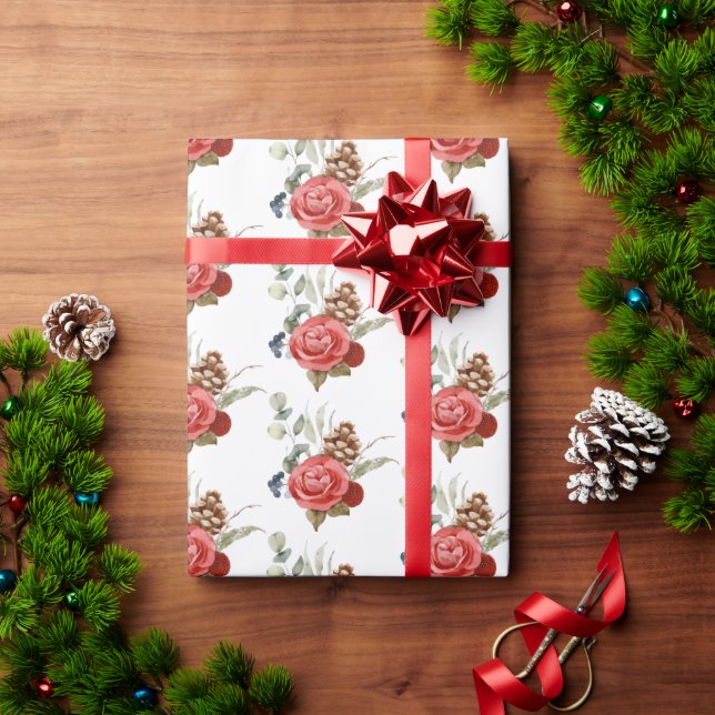 Elegante Weihnachtsgrün Geschenkpapier (Feiertagsgeschenk)