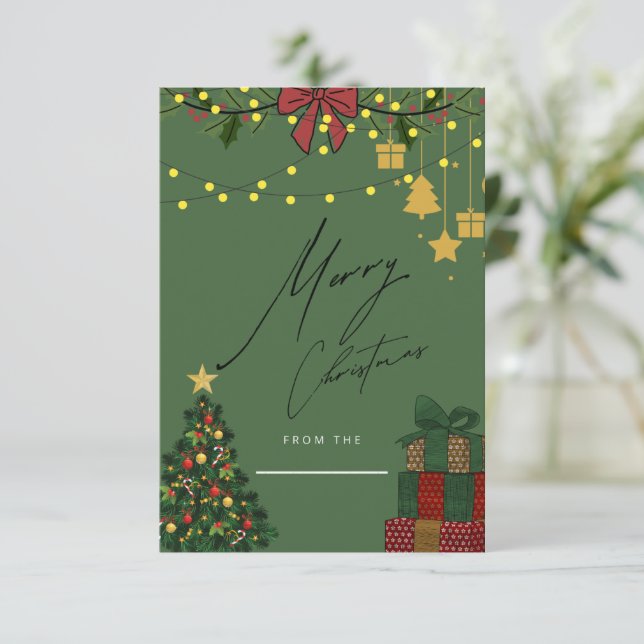 Elegante Weihnachtsgrüße (Stehend Vorderseite)