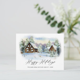 Elegante Weihnachtsgrüße der Fichte für Unternehme Postkarte