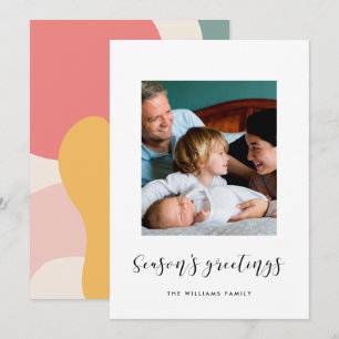 Elegante Weihnachtsgrüße Familienfoto Feiertagskarte