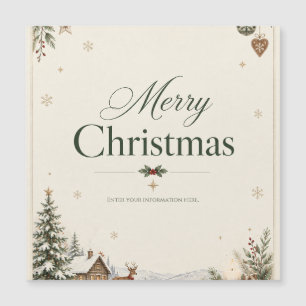 Elegante Weihnachtsgrüße, klassisches Kobalt-Desig Magnetkarte