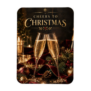 Elegante Weihnachtsgrüße zum Weihnachtschampagner Magnet
