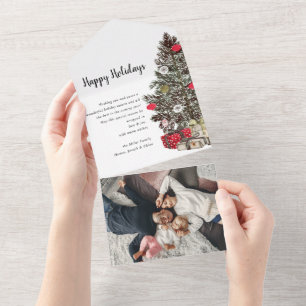 Elegante Weihnachtsgrußkarte einzigartig All In One Einladung