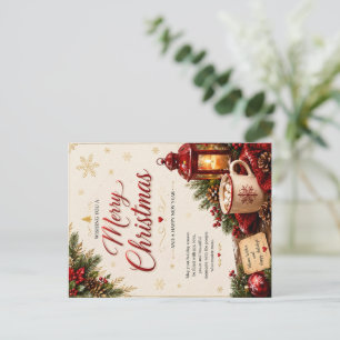 Elegante Weihnachtsgrußkarte Feiertagspostkarte