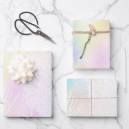 Elegante Weihnachtsholografie Geschenkpapier Set