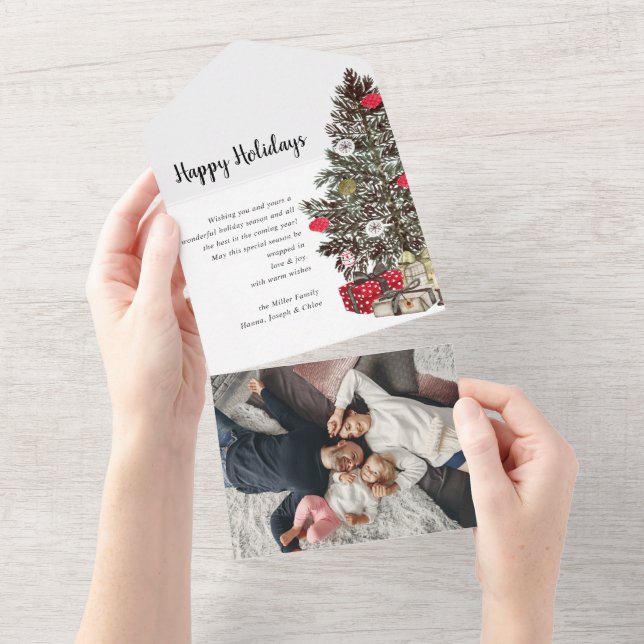 Elegante Weihnachtskarte All In One Einladung (Abreißen)