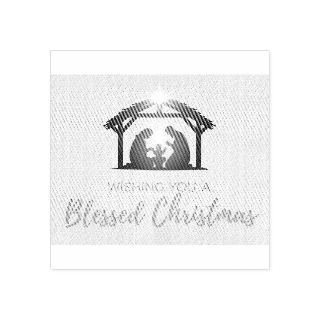 Elegante Weihnachtskarte der Krippe Gummistempel (Prägung)