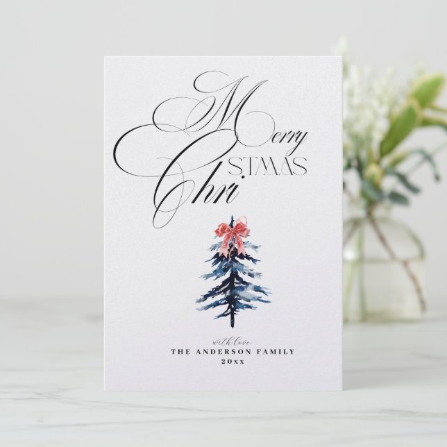 Elegante Weihnachtskarte Einladung (Stehend Vorderseite)
