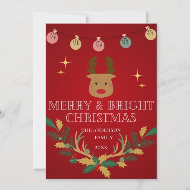 Elegante Weihnachtskarte Feiertagskarte (Vorderseite)