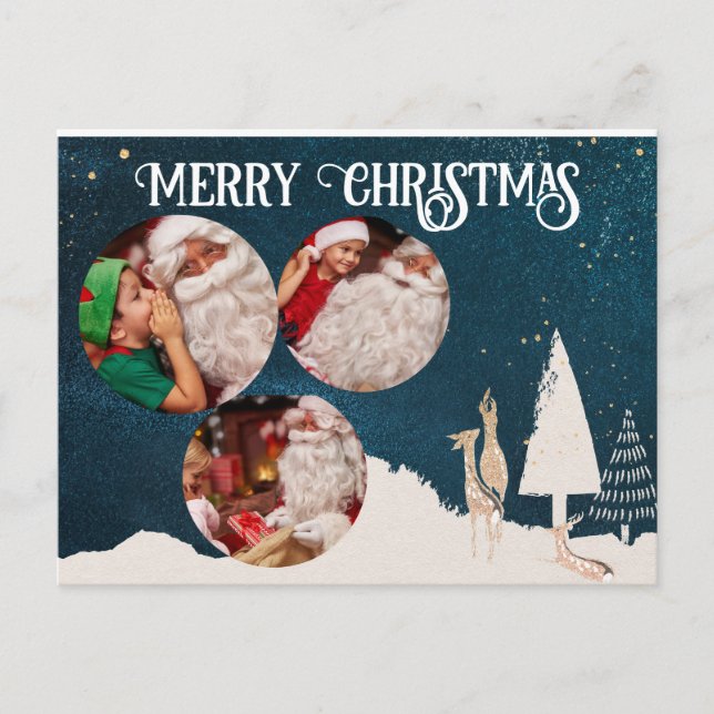 Elegante Weihnachtskarte für Personalisiertes Foto Postkarte (Vorderseite)