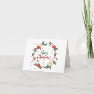 Elegante Weihnachtskarte mit Aquarellkranz Karte