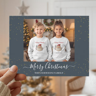 Elegante Weihnachtskarte mit einem einzelnen Foto Feiertagspostkarte