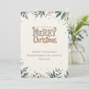 Elegante Weihnachtskarte mit festlichem Blattwerk. Einladung