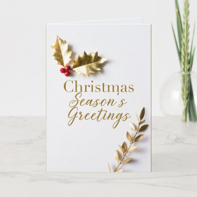 Elegante Weihnachtskarte mit Goldfolie Feiertagskarte (Vorderseite)