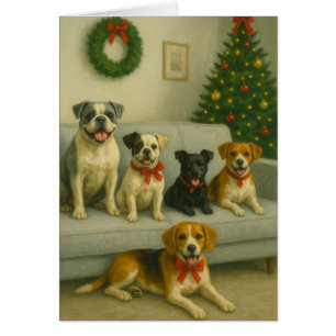 Elegante Weihnachtskarte mit Hundeporträt für die