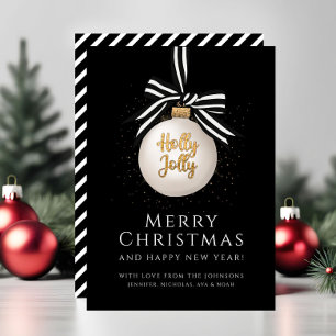 Elegante Weihnachtskarte mit schwarzen Streifen
