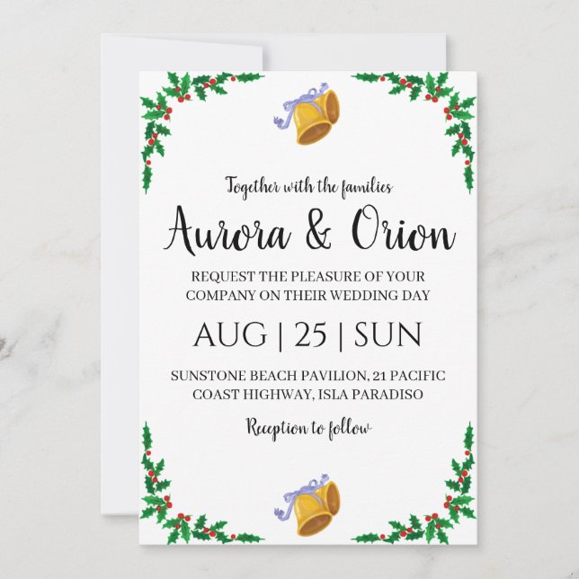 elegante Weihnachtskarten Einladung (Vorderseite)