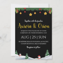 elegante Weihnachtskarten Einladung