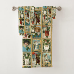 Elegante Weihnachtskarten mit Gold Borders Badhandtuch Set