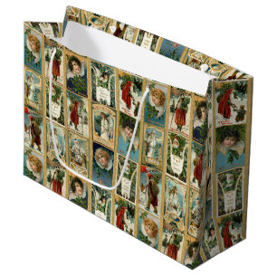 Elegante Weihnachtskarten mit Gold Borders Große Geschenktüte