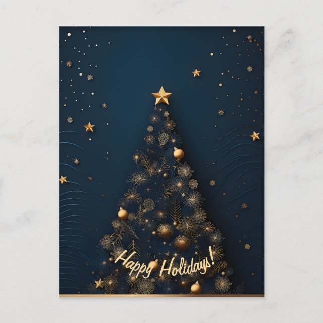 Elegante Weihnachtskartenserie Feiertagspostkarte (Vorderseite)