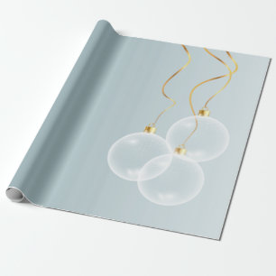 Elegante Weihnachtskugeln Blaue Feiertage Geschenkpapier