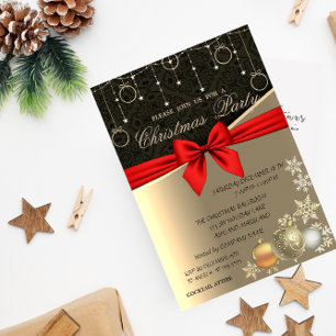 Elegante Weihnachtskugeln, Firmenweihnachtsfeier Einladung