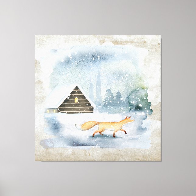 Elegante Weihnachtslandschaft Leinwanddruck (Vorderseite)