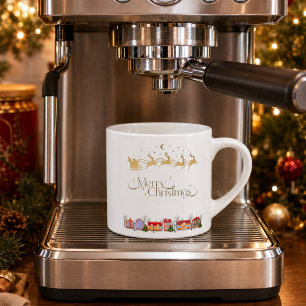 Elegante Weihnachtsmann-Schlitten-Espressotasse zu Espressotasse