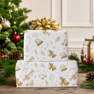 Elegante Weihnachtsmusikglocken Geschenkpapier