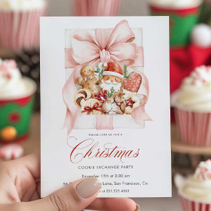Elegante Weihnachtsplätzchen-Tauschparty-Einladung Einladung