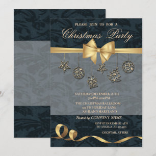 Elegante Weihnachtsschmuck, Bow, Weihnachts-Party Einladung