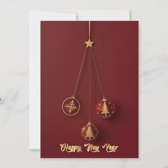 Elegante Weihnachtsschmuck Feiertagskarte (Vorderseite)