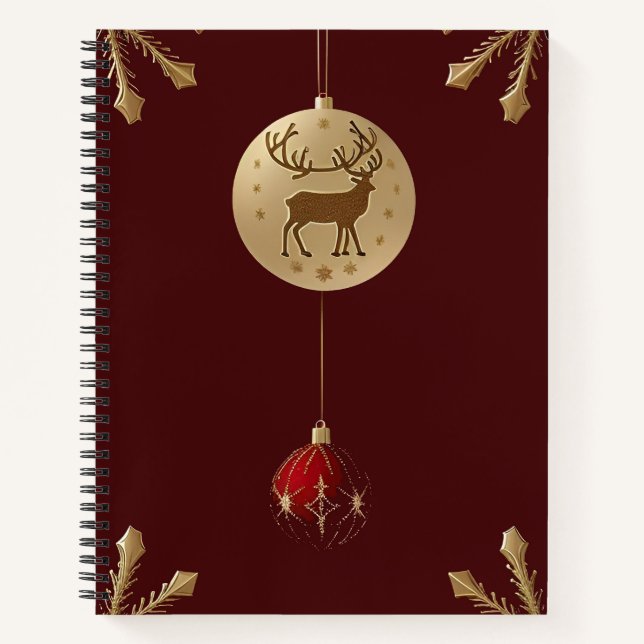 Elegante Weihnachtsschmuck Notizbuch (Vorderseite)