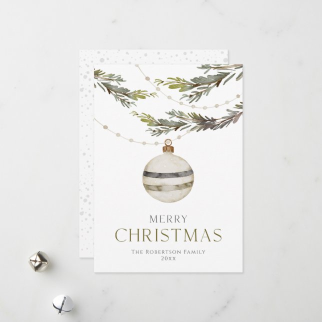 Elegante Weihnachtsschmuckkarte Feiertagskarte (Vorderseite/Rückseite Beispiel)