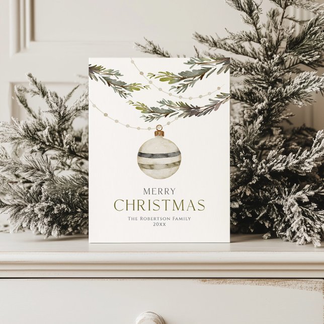 Elegante Weihnachtsschmuckkarte Feiertagspostkarte (Von Creator hochgeladen)