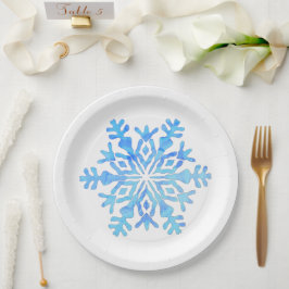 elegante Weihnachtsschneeflocke Pappteller