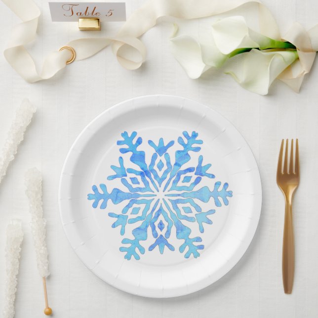 elegante Weihnachtsschneeflocke Pappteller (Hochzeit)
